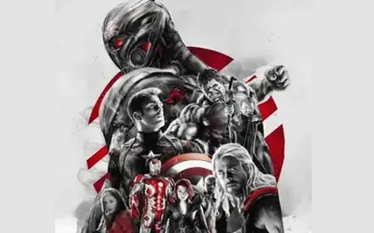Arte ilustrativa de filme de super-heróis