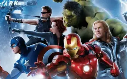 Arte ilustrativa de filme de super-heróis