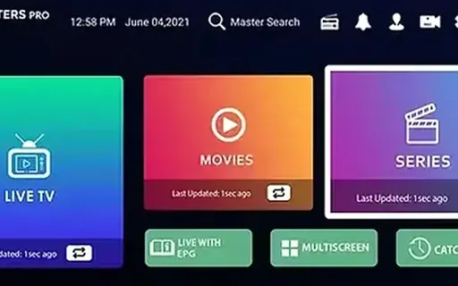 Interface inicial do IPTV Smarters Pro